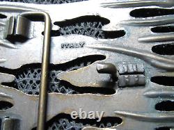 LARGE ABSTRACT BRUTALIST HIPPIE BELT BUCKLE! VINTAGE! RARE! 1970s! ITALY