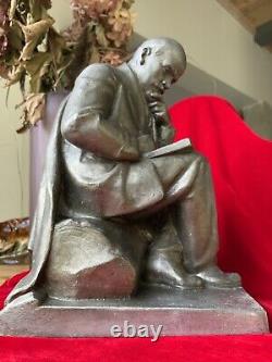 LENIN VLADIMIR, large very rare vintage metal figurine / bust/ sculpture