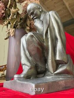 LENIN VLADIMIR, large very rare vintage metal figurine / bust/ sculpture