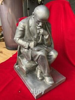 LENIN VLADIMIR, large very rare vintage metal figurine / bust/ sculpture