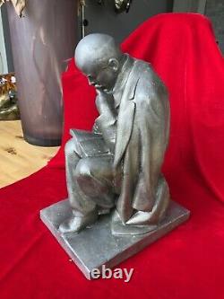 LENIN VLADIMIR, large very rare vintage metal figurine / bust/ sculpture