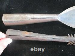 Lot of 2 Authentic/Vintage Hand Forged Tribal Spear Heads Metal Spear Tips Rare