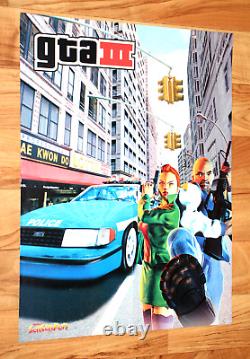 Metal Gear Solid 2 / Grand Theft Auto III PS2 Xbox Vintage Rare Poster 55x41cm