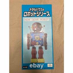 Metal House Osaka New Gear Robot Tin Toy Flush withBox Vintage Rare Used Working