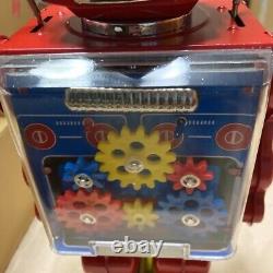 Metal House Osaka New Gear Robot Tin Toy Flush withBox Vintage Rare Used Working