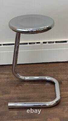 Metal tubular Chrome Paperclip stool VINTAGE 24'' Height Very Rare