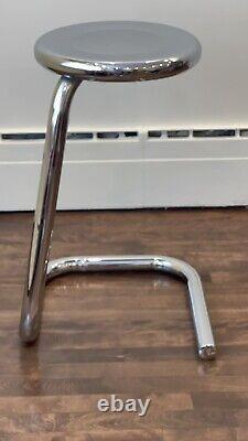 Metal tubular Chrome Paperclip stool VINTAGE 24'' Height Very Rare