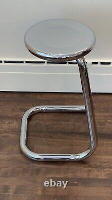 Metal tubular Chrome Paperclip stool VINTAGE 24'' Height Very Rare