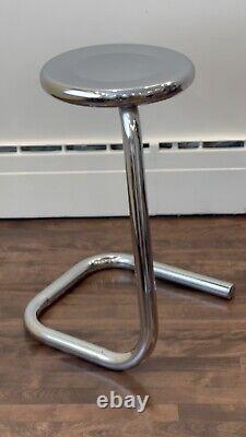 Metal tubular Chrome Paperclip stool VINTAGE 24'' Height Very Rare