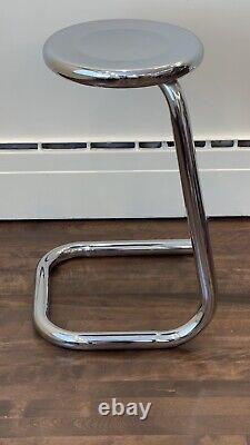 Metal tubular Chrome Paperclip stool VINTAGE 24'' Height Very Rare