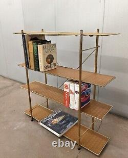 Mid Century Modern MCM 1960s Vintage Metal Bookshelf 4 Shelves Rare 36 Long