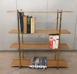 Mid Century Modern MCM 1960s Vintage Metal Bookshelf 4 Shelves Rare 36 Long