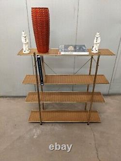 Mid Century Modern MCM 1960s Vintage Metal Bookshelf 4 Shelves Rare 36 Long