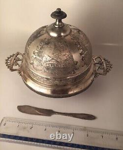 Middletown Plate, Co. White Metal Butter Dish Vintage Rare