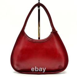 Old Coach Ergo Shoulder Bag 9027 Leather Red Charm Rare Metal USA Made Vintage