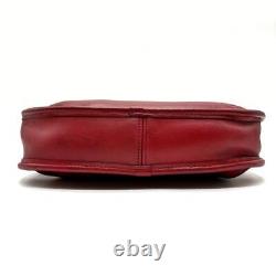 Old Coach Ergo Shoulder Bag 9027 Leather Red Charm Rare Metal USA Made Vintage