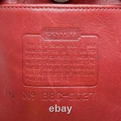 Old Coach Ergo Shoulder Bag 9027 Leather Red Charm Rare Metal USA Made Vintage