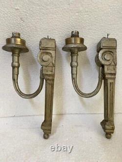 Old Vintage Rare Metal And Brass Electrical 2 Pc Wall Hanging Lamp