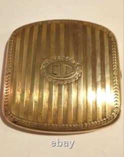 Old Vintage Very Rare Metal Cigarette Case Bronze Gold Colour