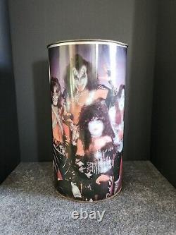 Original Vintage 1978 KISS Aucoin Tin Metal Rare Collectable Trash Can