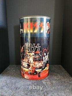 Original Vintage 1978 KISS Aucoin Tin Metal Rare Collectable Trash Can