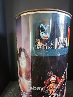 Original Vintage 1978 KISS Aucoin Tin Metal Rare Collectable Trash Can