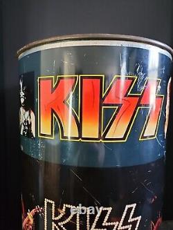Original Vintage 1978 KISS Aucoin Tin Metal Rare Collectable Trash Can