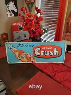 Original Vintage Orange Crush Metal Soda Pop Sign RARE