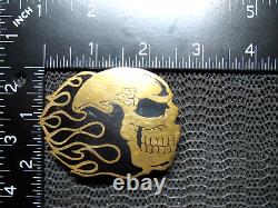 PRISONER CUSTOM HANDMADE FLAMING SKULL BIKER BELT BUCKLE! VINTAGE! RARE! 1980s