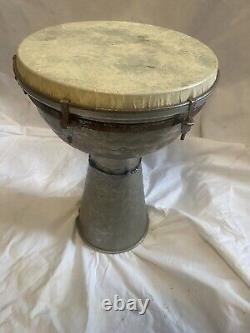 Pakistani Metal Drum Vintage Rare Beautiful Tone Hand Drums Djembe Style