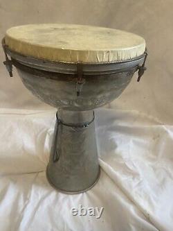 Pakistani Metal Drum Vintage Rare Beautiful Tone Hand Drums Djembe Style