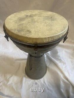 Pakistani Metal Drum Vintage Rare Beautiful Tone Hand Drums Djembe Style