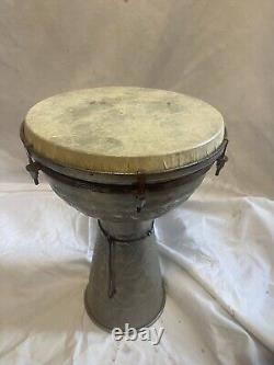 Pakistani Metal Drum Vintage Rare Beautiful Tone Hand Drums Djembe Style