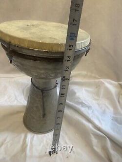 Pakistani Metal Drum Vintage Rare Beautiful Tone Hand Drums Djembe Style