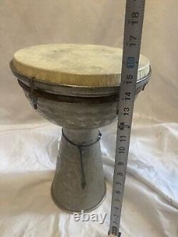 Pakistani Metal Drum Vintage Rare Beautiful Tone Hand Drums Djembe Style