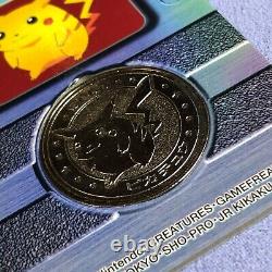 Pokemon Vintage Meiji Dairy Metal Coin No. 025 Pikachu with Rare Folder #0652