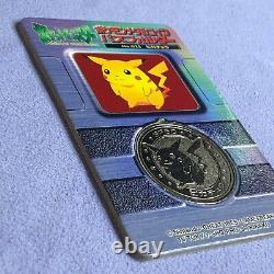 Pokemon Vintage Meiji Dairy Metal Coin No. 025 Pikachu with Rare Folder #0652