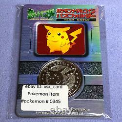 Pokemon Vintage Meiji Dairy Metal Coin No. 025 Pikachu with Rare Folder #0945