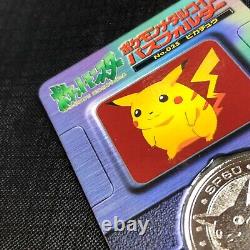 Pokemon Vintage Meiji Dairy Metal Medal No. 025 Pikachu with Rare Folder #0298