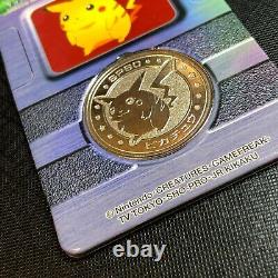 Pokemon Vintage Meiji Dairy Metal Medal No. 025 Pikachu with Rare Folder #0336
