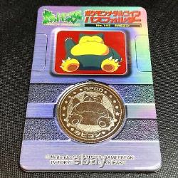 Pokemon Vintage Meiji Dairy Metal Medal No. 143 Snorlax with Rare Folder #0300