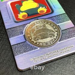 Pokemon Vintage Meiji Dairy Metal Medal No. 143 Snorlax with Rare Folder #0300