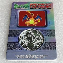 Pokemon Vintage Meiji GOLDEN Metal Medal No. 006 Charizard with Rare Folder #2528