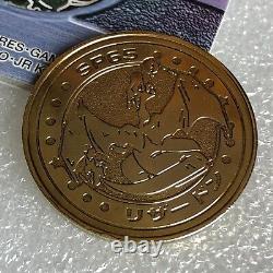 Pokemon Vintage Meiji GOLDEN Metal Medal No. 006 Charizard with Rare Folder #2528