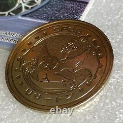 Pokemon Vintage Meiji GOLDEN Metal Medal No. 006 Charizard with Rare Folder #2528