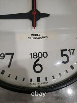 RARE 24 Hour Vintage IBM Industrial School Military Glass Clock 14 Metal 95925