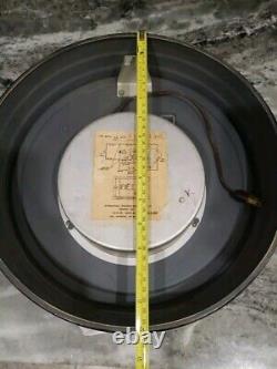 RARE 24 Hour Vintage IBM Industrial School Military Glass Clock 14 Metal 95925