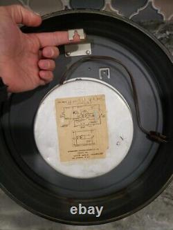 RARE 24 Hour Vintage IBM Industrial School Military Glass Clock 14 Metal 95925
