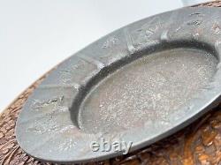 RARE Antique Swedish Heavy Metal Zodiac Astrological Decorative Bowl/Dish /pla