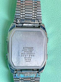 RARE CITIZEN CR-2014 Seven Digi-Ana Solar Vintage LCD Watch 80s JAPAN